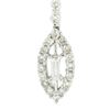 Image 4 : NEW 18k White Gold 0.95 ctw Round Baguette Diamond Drop Dangle Marquise Earrings