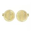 Image 1 : Men's Vintage 14k Yellow Gold Round Tri Color Florentine & Textured Cufflinks