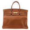 Image 1 : Hermes Brown Leather Brikin 40cm Satchel Bag