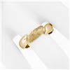 Image 3 : Unisex Vintage 14k Yellow Gold 6mm Domed Grooved Polished & Florentine Band Ring