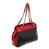 Image 2 : Chanel Black Red Lambskin Leather Matelasse Chain Shoulder Bag