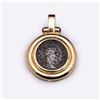 Image 1 : 18K Yellow Gold Pendant with Rubies and Imperial Roman Coin