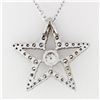 Image 5 : NEW 14K White Gold 1.48 ctw Round Brilliant Diamond Large Star Pendant Necklace