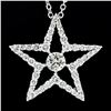 Image 6 : NEW 14K White Gold 1.48 ctw Round Brilliant Diamond Large Star Pendant Necklace