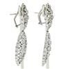 Image 2 : 18K White Gold 1.35 ctw Round Cut Diamond Long Drop Open Textured Dangle Earring