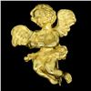 Image 1 : Designer Koven 18K Yellow Gold 3D Textured Cherub Angel Brooch Pin Heavy 20.08g