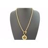 Image 2 : Chanel Gold-tone Metal CC Logo Cutout Sunburst Pendant Necklace