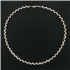 Image 3 : Fancy Solid 14k Yellow Gold Fine Woven Cable Collier Necklace White Gold Beads