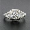 Image 2 : Antique Belle ï¿½poque Platinum 1.32 ctw European Diamond Filigree Engagement Ri