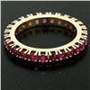 Image 2 : 14K Yellow Gold 2.75 ctw 25 Prong Set Blood Red Ruby Eternity Band Ring Size 6