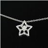 Image 1 : NEW 14K White Gold 16" 0.64 ctw Round Baguette Diamond Open Star Pendant Necklac