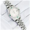 Image 3 : Rolex Stainless Steel Quickset Silver Index Diamond And Emerald Date Watch 26MM