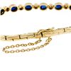 Image 2 : 18K Yellow Gold 2.60 ctw Alternating Oval Sapphire Round Diamond Chain Bracelet