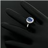 Image 9 : Petite 14k White Gold 1.58 ctw Violet Blue Oval Tanzanite Round Diamond Halo Rin