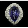 Image 1 : 14KT White Gold 14.82 ctw GIA Certified Tanzanite and Diamond Ring