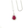 Image 3 : 1.71 ctw Ruby & Diamond Pendant - 14KT White Gold