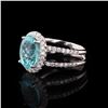Image 2 : 3.51 ctw Paraiba Tourmaline and 0.62 ctw Diamond 18K White Gold Ring (GIA CERTIF
