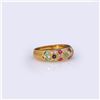 Image 2 : 18k Yellow Gold Sapphire, Ruby, Emerald & Diamond Ring