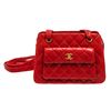 Image 1 : Chanel Red Lambskin CC Front Pocket Shoulder Bag