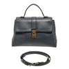 Image 1 : Bottega Veneta Blue Leather Piazza Top Handle Bag