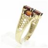 Image 7 : 10k Yellow Gold 3.50 ctw Prong Set Oval Cut Garnet Open Work Sides Wide Band Rin