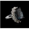Image 1 : 14KT White Gold 22.43 ctw Topaz and Diamond Ring