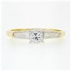 Image 4 : Vintage 14k Gold Old Transitional Diamond Solitaire Engagement or Promise Ring