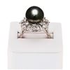 Image 3 : 12mm Black South Sea Pearl and 1.25 ctw Diamond Platinum Ring
