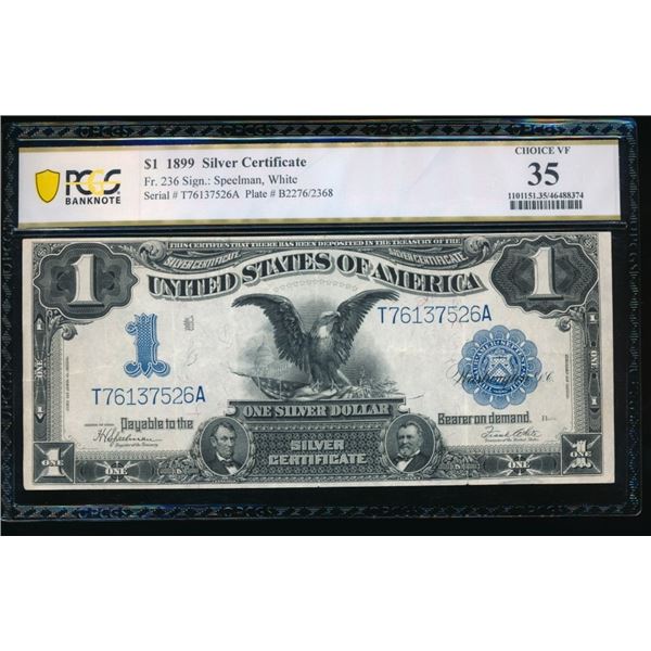 1899 $1 Black Eagle Silver Certificate PCGS 35