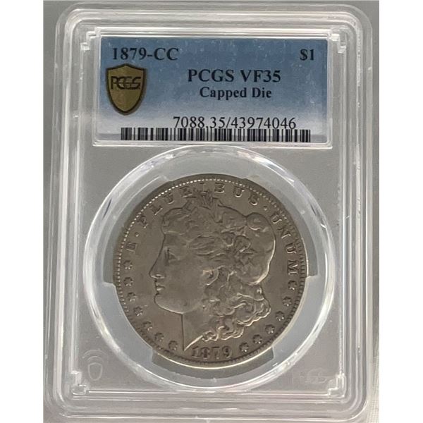 1879-CC $1 Capped Die Morgan Silver Dollar PCGS VF35