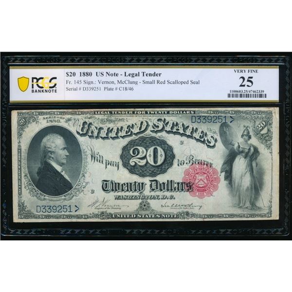 1880 $20 Legal Tender Note PCGS 25