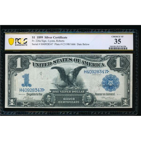 1899 $1 Black Eagle Silver Certificate PCGS 35