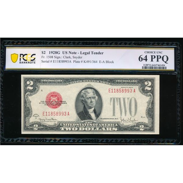 1928G $2 Legal Tender Note PCGS 64PPQ