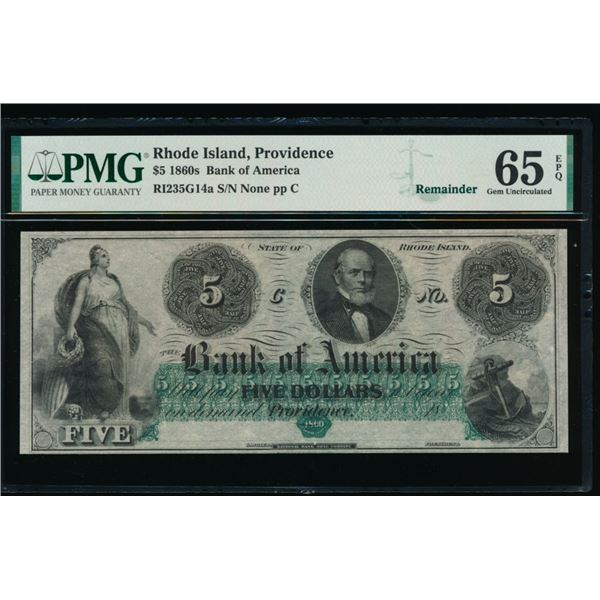 1860's $5 Providence RI Obsolete PMG 65EPQ