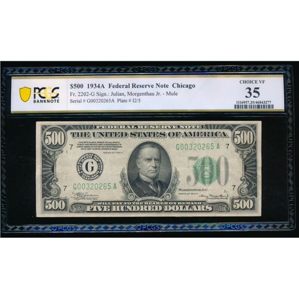 1934A $500 Chicago FRN PCGS 35