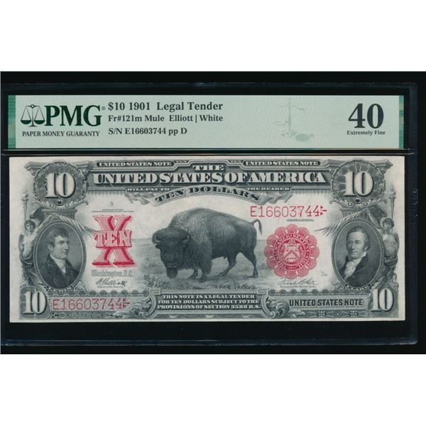 1901 $10 Bison Legal Tender Note PMG 40