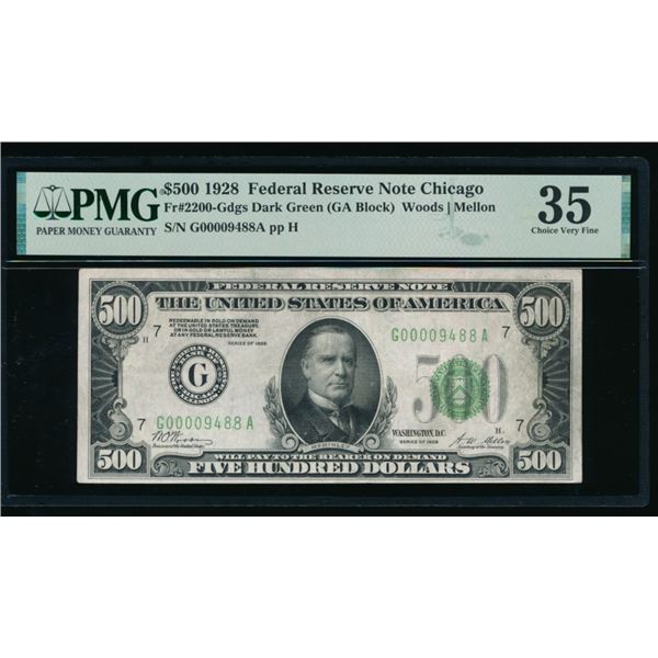 1928 $500 Chicago FRN PMG 35
