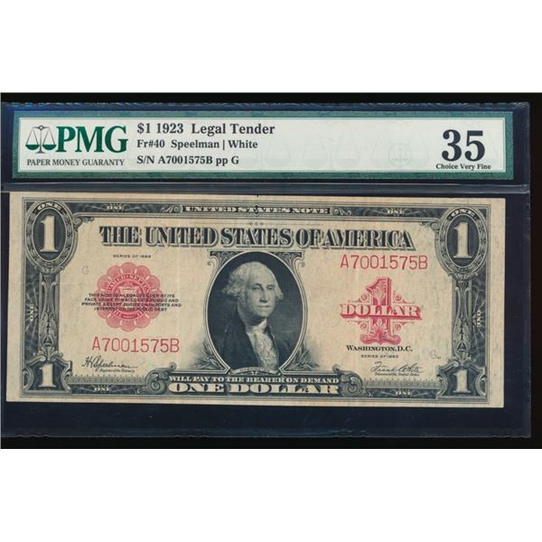 1923 $1 Legal Tender Note PMG 35