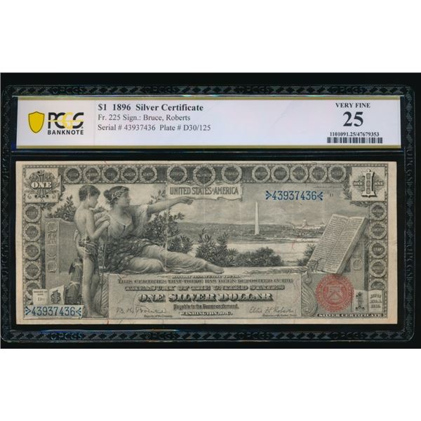 1896 $1 Educational Silver Certificate PCGS 25