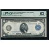 Image 1 : 1914 $5 Dallas FRN PMG 63EPQ