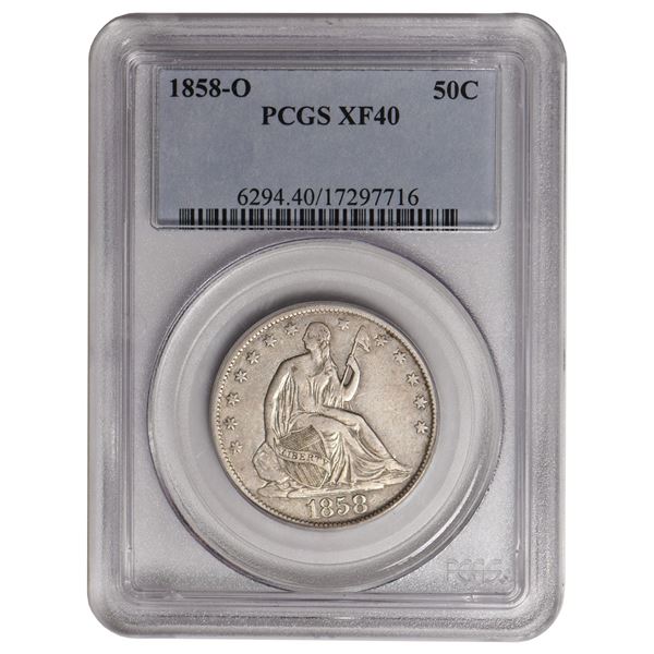 1858-O Seated Liberty Half Dollar PCGS XF40