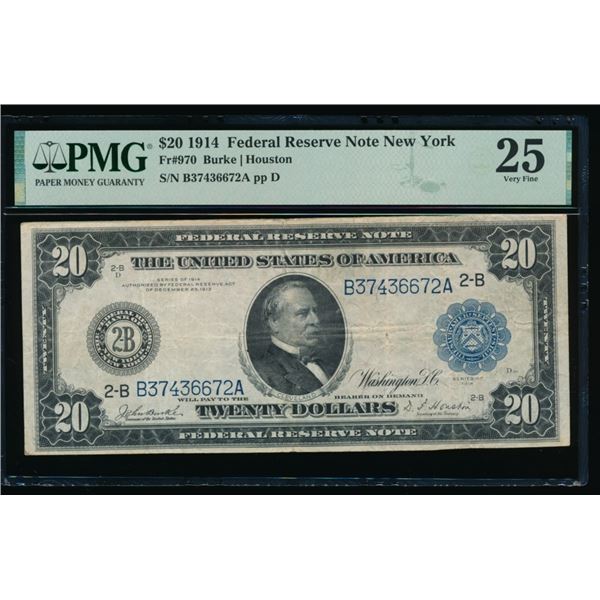 1914 $20 New York FRN PMG 25