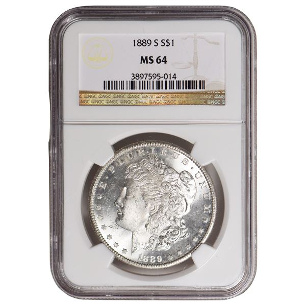 1889-S $1 Morgan Silver Dollar NGC MS64