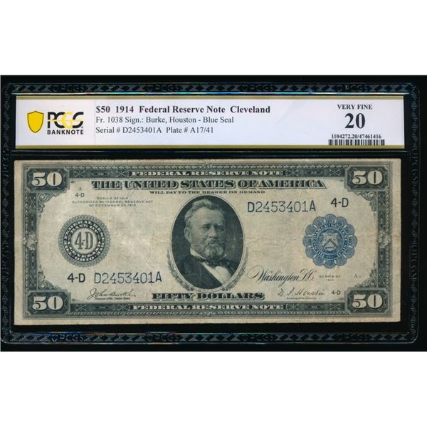 1914 $50 Cleveland FRN PCGS 20