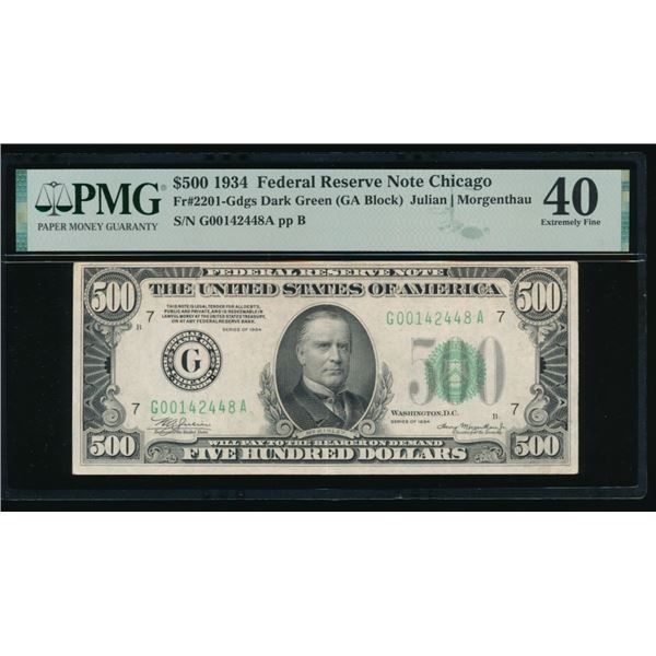 1934 $500 Chicago FRN PMG 40