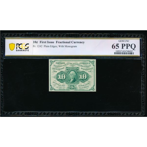 10 Cent First Issue Fractional PCGS 65PPQ