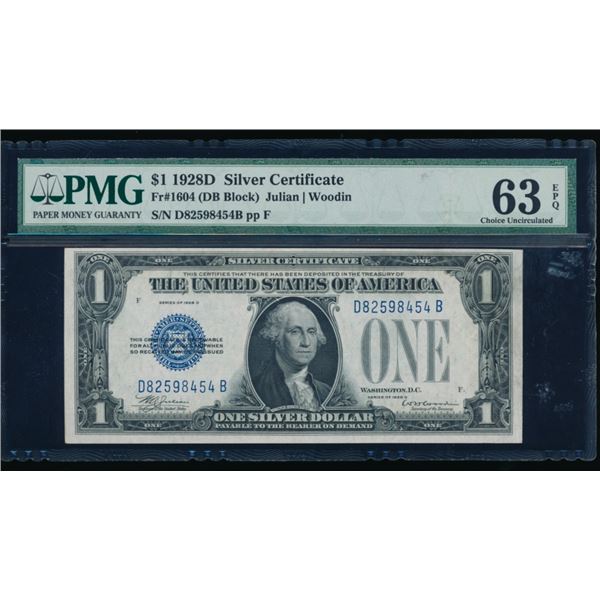 1928D $1 Silver Certificate PMG 63EPQ