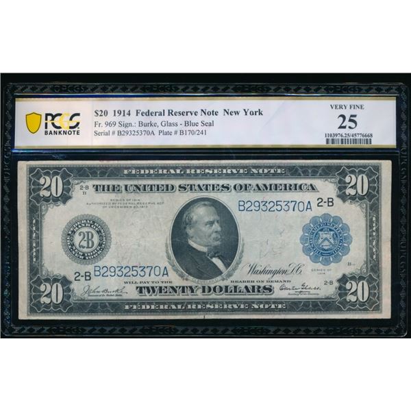 1914 $20 New York FRN PCGS 25