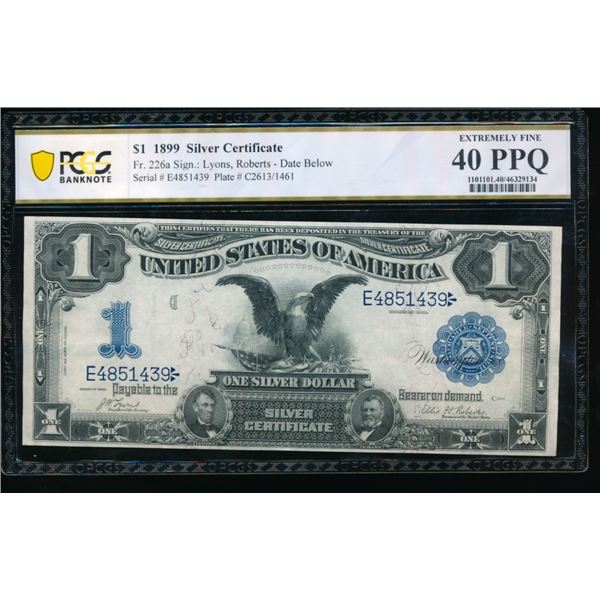 1899 $1 Black Eagle Silver Certificate PCGS 40PPQ