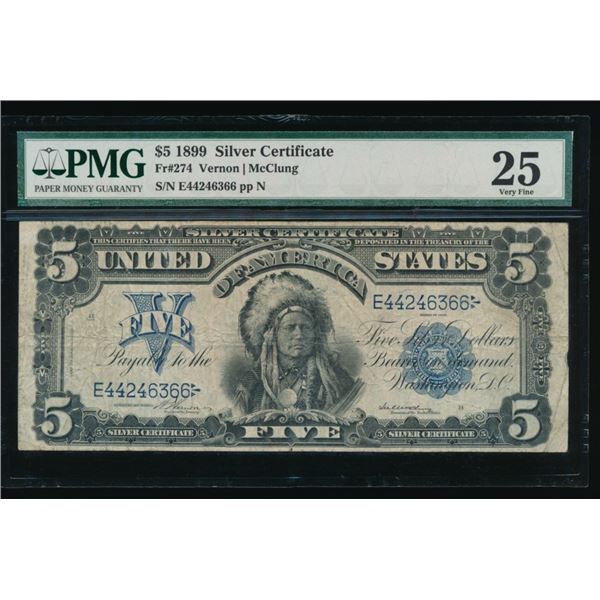 1899 $5 Chief Silver Certificate PMG 25